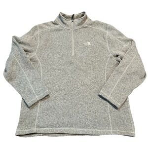 The North Face Tsillan 1/4 Zip Fleece Sweater Jacket Mens L Gray Pullover